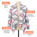 Women Open Front Cardigan Long Sleeve Shawl Neck Breathable Cardigan Well Collection w/ T-Shirt Tank Jeans Leggings by LJGDeals