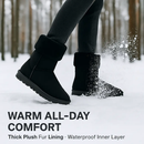 Snow Boots Waterproof Faux Suede Mid-Calf Fur Lining by LJGDeals