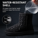 Snow Boots Waterproof Faux Suede Mid-Calf Fur Lining by LJGDeals
