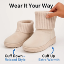 Women Lady Snow Boots Suede Mid-Calf Boot Shoe Short Plush Warm Lining Shoes w/ Anti-slip Rubber Base Knitting Design by LJGDeals