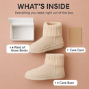 Women Lady Snow Boots Suede Mid-Calf Boot Shoe Short Plush Warm Lining Shoes w/ Anti-slip Rubber Base Knitting Design by LJGDeals