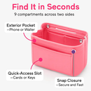 Felt Handbag Insert Organizer for Purses and Totes