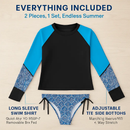 Women Long Sleeve 2-Piece Swimwear Top for Surfing and Beach by LJGDeals