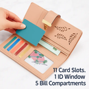Leather Wallet Clutch - Card Slots - PU Leather - Compact by LJGDeals