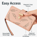 Leather Wallet Clutch - Card Slots - PU Leather - Compact by LJGDeals