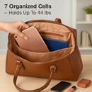 Women’s Soft Leather Handbag Tote Bags Large Shoulder Crossbody Bag 7 Cells Zipper Purse Handle Bag Phone Book Cosmetic Case for Office Lady Student by LJGDeals
