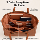 Women’s Soft Leather Handbag Tote Bags Large Shoulder Crossbody Bag 7 Cells Zipper Purse Handle Bag Phone Book Cosmetic Case for Office Lady Student by LJGDeals