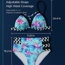 Floral Padded Push-Up Bikini Set with High-Waist by LJGDeals