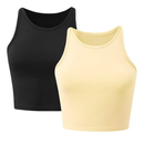 Cropped Tank Top for Women: Sleeveless, High Neck by LJGDeals