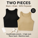 Cropped Tank Top for Women: Sleeveless, High Neck by LJGDeals