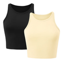 Cropped Tank Top for Women: Sleeveless, High Neck by LJGDeals
