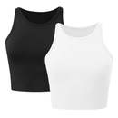Cropped Tank Top for Women: Sleeveless, High Neck by LJGDeals