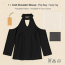 Off-the-Shoulder Blouse with V-Neck and Long Sleeves by LJGDeals