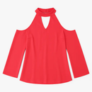 Off-the-Shoulder Blouse with V-Neck and Long Sleeves by LJGDeals