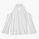 Off-the-Shoulder Blouse with V-Neck and Long Sleeves by LJGDeals