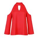 Off-the-Shoulder Blouse with V-Neck and Long Sleeves by LJGDeals