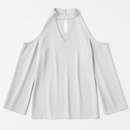 Off-the-Shoulder Blouse with V-Neck and Long Sleeves by LJGDeals