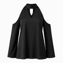 Off-the-Shoulder Blouse with V-Neck and Long Sleeves by LJGDeals