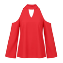 Off-the-Shoulder Blouse with V-Neck and Long Sleeves by LJGDeals