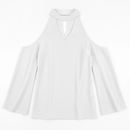 Off-the-Shoulder Blouse with V-Neck and Long Sleeves by LJGDeals