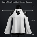 Off-the-Shoulder Blouse with V-Neck and Long Sleeves by LJGDeals