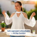 Off-the-Shoulder Blouse with V-Neck and Long Sleeves by LJGDeals