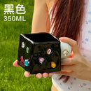 GobekUsa Diamond Ceramic Square Americana Coffee Mug Set - Handcrafted Jewelry Inspired Drinkware
