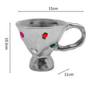 Gemstone setting ceramic breakfast mug 3-pack kitchen decor by Decorbites