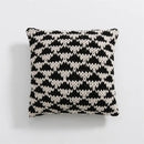 GobekUsa Geo Knit Stripe Woven Square Pillow 45x45cm Black Ivory Insets