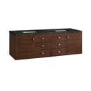 James Martin Amberly 72" Dual Mount Double Bathroom Vanity, Mid-Century Walnut