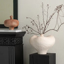GobekUsa Geometric Abstract Ceramic Flower Vase Bottle - Handcrafted Home Decor Pottery