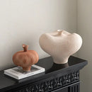 GobekUsa Geometric Abstract Ceramic Flower Vase Bottle - Handcrafted Home Decor Pottery