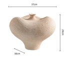 GobekUsa Geometric Abstract Ceramic Flower Vase Bottle - Handcrafted Home Decor Pottery