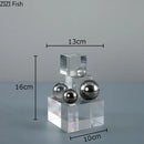 GobekUsa Crystal Ladder Silver Ball Desk Ornament Geometric Block Room Decor