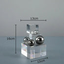 GobekUsa Crystal Ladder Silver Ball Desk Ornament Geometric Block Room Decor