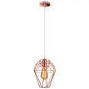Geometric black birdcage diamond ceiling pendant light living room by Decorbites