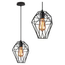 Geometric black birdcage diamond ceiling pendant light living room by Decorbites