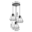 GobekUsa Iron 3-Light Chandelier Pendant for Living Room Kitchen Restaurant