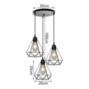 GobekUsa Iron 3-Light Chandelier Pendant for Living Room Kitchen Restaurant