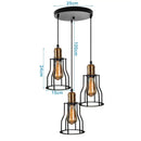 GobekUsa Iron 3-Light Chandelier Pendant for Living Room Kitchen Restaurant