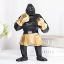 Geometric black & gold king kong sculpture office desk decor by Decorbites