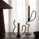 GobekUsa Geometric Black Metal Candlestick Candelabrum - Handcrafted Home Decor & Wedding Centerpiece
