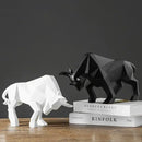 GobekUsa Bull Bison Sculpture Abstract Animal Figurine Decor Ornaments for Home and Office