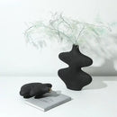 GobekUsa Geometric Ceramic Vase Set Black White Crafts Home Decor Flower Arrangement