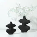GobekUsa Geometric Ceramic Vase Set Black White Crafts Home Decor Flower Arrangement