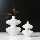 GobekUsa Geometric Ceramic Vase Set Black White Crafts Home Decor Flower Arrangement