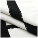 Geometric black & white embroidered burlap cushion cover living room by Decorbites