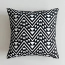 Geometric black & white embroidered cushion cover living room decor by Decorbites