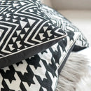 Geometric black & white embroidered cushion cover living room decor by Decorbites