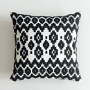 Geometric black & white embroidered cushion cover living room decor by Decorbites